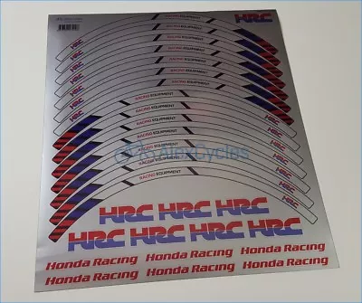 HONDA HRC Racing Equipment Wheel Rim Silver Laminated Stripes Decals Stickers • £23.88