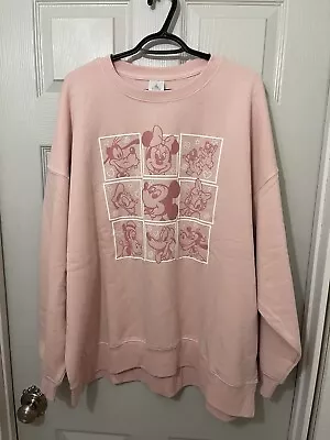 Disney Mickey And Friends Pink Pullover Sweater Sweatshirt Size 1X New Minnie • $89.95