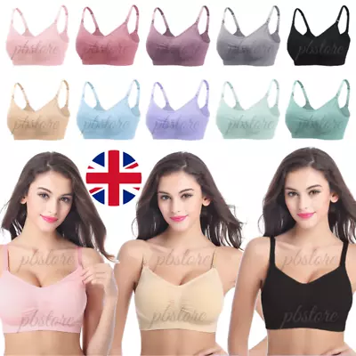 £5.99 • Buy Seamless Maternity Nursing Bra Pregnancy No Wire Breastfeeding Gathered Lingerie