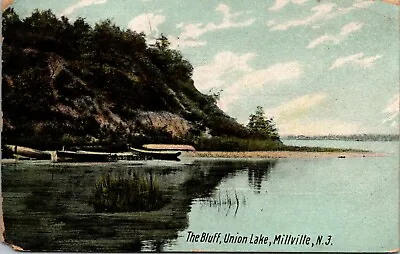 Postcard~Millville New Jersey~The Bluff~Union Lake~Posted 1907~Litho-Chrome • $5.75