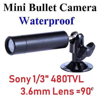 GD-3232 1/3  Sony CCD 3.6mm 480TVL Weatherproof Mini-Bullet BNC Camera • $22.79