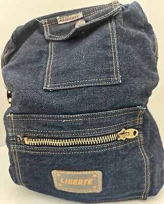 Vintage Liberte Denim Backpack Multiple Pockets Zippers And Adjustable Straps • $16.10