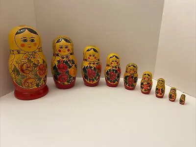 9 Piece Matryoshka 12  Russian Traditional Nesting Dolls Made In Russia • $50