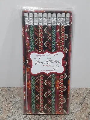 Vera Bradley Pencils Set Of 10 Paper Wrapped Take Note Collection Paisley Black • $15