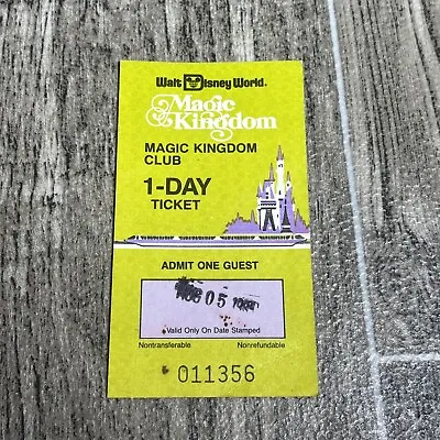 1985 Magic Kingdom Admission Ticket Stub Florida Walt Disney World • $14.60