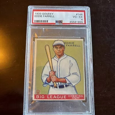 1933 Goudey #148 Eddie Farrell PSA 4 VG-EX New York Yankees ￼ • $5