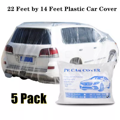 Clear Plastic Disposable Car Cover Temporary Universal Rain Dust Garage 4.2*6.8m • $32.29