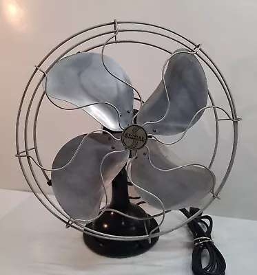 Antique SIGNAL 17  1930s Art Deco Osculating Electric Fan Model No. 1250A WORKS! • $175