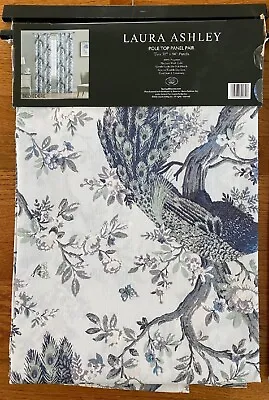 Laura Ashley Peacock 2 Window Curtain Panels 38x84 Belvedere Floral New • $67.99