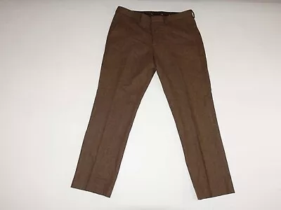 J. Crew Men's Herringbone Slim Bedford Tweed Dress Pants 36 X 31 Brown Wool • $26.99