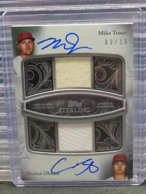 2024 Topps Sterling Shohei Ohtani Mike Trout Dual Jersey Bat Relic Auto #03/15 • $898
