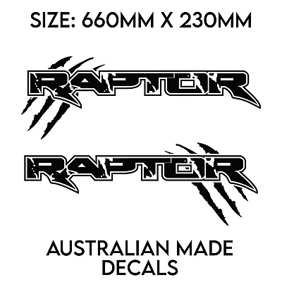 Ford Ranger Raptor Matte Black Ute Tub Side Decals Stickers 660mm X 230mm • $59.99