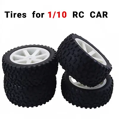 87mm Buggy Wheels Tires 12mm Hub Hex For 1/10 RC Off-Road Car White（4pcs） • £18.99