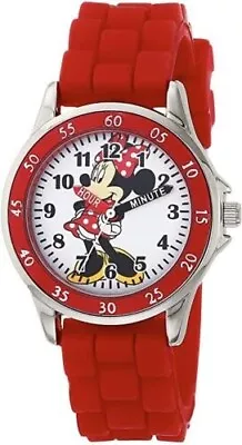 Disney Kid's MN1158 Time Teacher Minnie Mouse Watch With Red Rubber Strap • $19.99