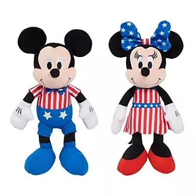 Just Play Disney Patriotic Bean Plush Mickey Mouse And Minnie Mouse 4th Of July • $21.49