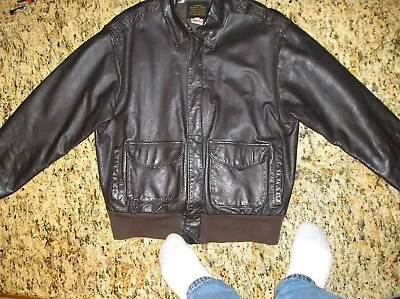 Avirex Type A2 Army Airforce Leather Jacket Size 44 • $125