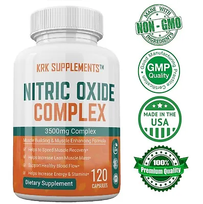 Nitric Oxide 3500mg L-Arginine Citrulline Keto Build Muscle Pump Growth Pills • $20.99