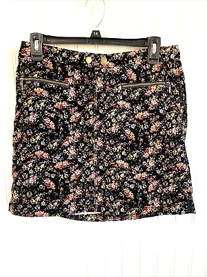 Mossimo Supply Co Mini Skirt Womens Size 4 Floral Corduroy Black Floral • $9.49