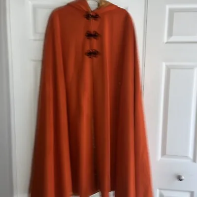 Vintage Opera Cape Orange Silk Lined  Hooded Renaissance • $72.50