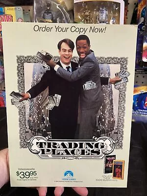 Trading Places Video Store Counter Display Standee 1984 8 1/2x11 3/8 • $120.71