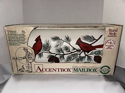 Vintage Bacova Accentbox Steel Mailbox Cardinals USA NEW NOS +Bonus Matching Mat • $54.99