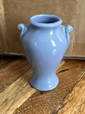 Vtg USA Pottery Mini Miniature Blue  2 3/8” Vase McCoy? • $14.99