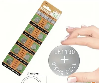 AG10LR1130W CX189389A 1.5v Button/Coin Batteries Pack 10 Alkaline Uk Seller  • £1.99