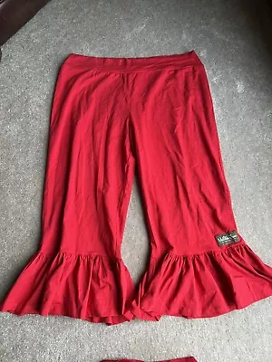 Matilda Jane Carpool Big Ruffle Crop Pants Red Women's Sz XXL NWT • $74.99