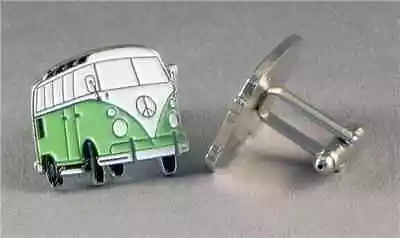 £4.49 • Buy New Old School VW Campervan Camping Volkswagon Cufflinks Cuff Shirt Links Metal