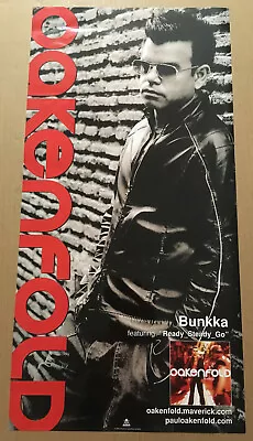 PAUL OAKENFOLD Rare 2002 DOUBLE SIDED GLOSSY PROMO POSTER For Bunkka CD 12x24 • $24.99