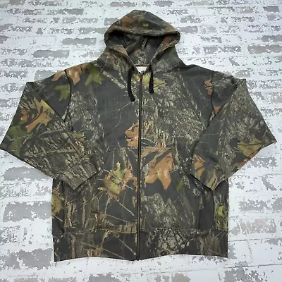 Red Head Hoodie Men Medium Mossy Oak Camo Sweatshirt Jacket Full Zip Hunting VTG • $29.91