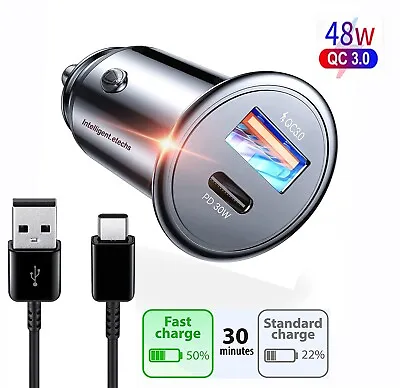 £4.89 • Buy Fast Car Charger 2 USB Port + Type C Universal Socket Adapter For Iphone Samsung