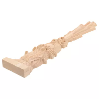 Wood Applique Cabinet Corner Onlay Unpainted Wood Carving Applique For Furniture • $10.49