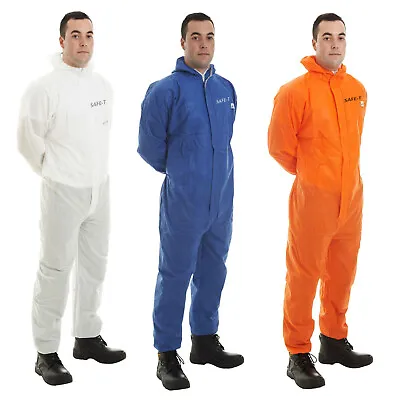 Disposable Coverall SMS Type 5/6 Protection Hooded Overall Suit Boilersuit Paint • £3.99