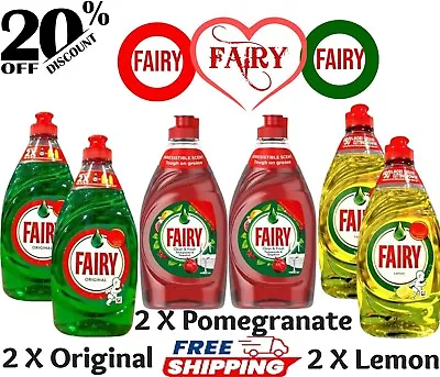 6 X Fairy Kitchen Dish Washing Up Liquid Cleaning Detergent Soap Each 320ml Uk • £12.99