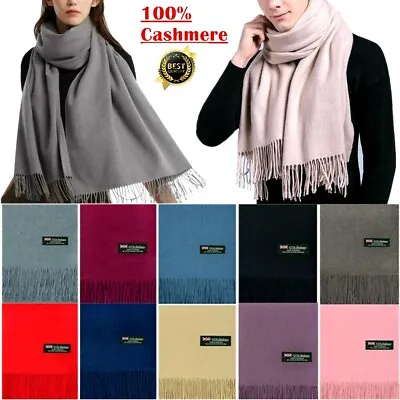 $11.99 • Buy Womens Mens 100% Cashmere Scotland Solid Oversized Blanket Wool Scarf Shawl Wrap