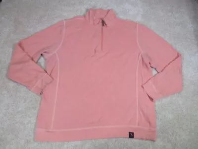 Margaritaville 1/4  Zip Sweatshirt Mens XL Mesh Peach Long Sleeve • $19.99