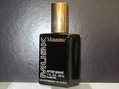 Musk Monsieur By Dana Men 1 Oz After Shave Splash Vintage Unboxed Brand New • $19.90
