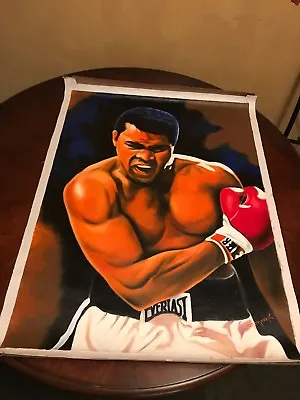 Hector Monroy Signed “Muhammad Ali” 25.5x33.5 Original Oil Painting On Canvas • $380