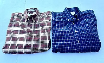 LL Bean & Orvis Button Down Flannel Shirts Lot Of 2 Size Mens Medium • $14.99