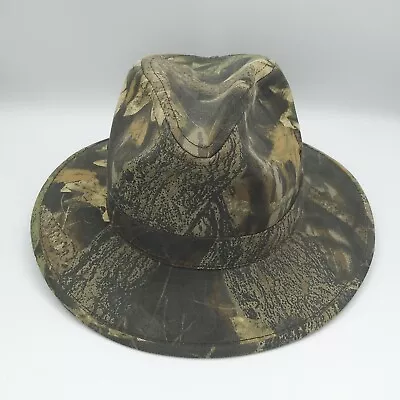 OUTDOOR CAP Mossy Oak Camo Canvas Stiff Brim Safari Hat Size Medium - NEW • $24.99