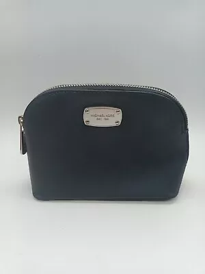 Michael Kors Ladies Small Toiletries Make Up Leather Blue Bag Zip Pouch • £29.99