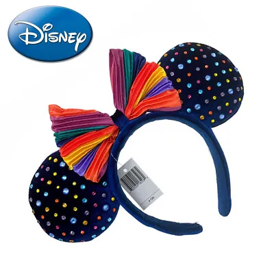 Minnie Ears Mickey Mouse Headband Gift Disney*Parks Rainbow Pride Felt Studded • $14.06