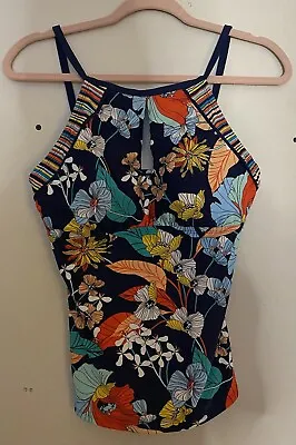 Ellen Tracy Bright Floral Swimwear Top Size 10 • $17