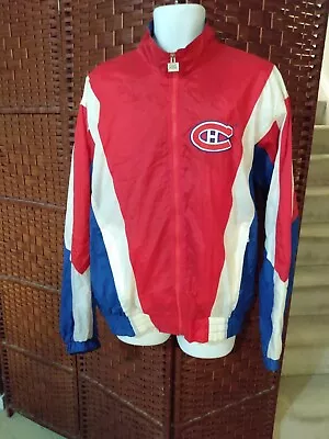 Vintage 90s Montreal Canadiens Windbreaker Jacket Mens Large NHL Hockey Habs • $28.93