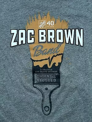 Zac Brown Band Las Vegas 3/14/2019 Home Depot 40 Years Shirt Size Large • $26