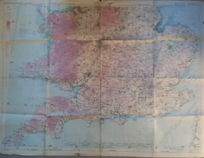 Vintage Air Navigation Map RAF Southern England And Wales 1953 • £31.99