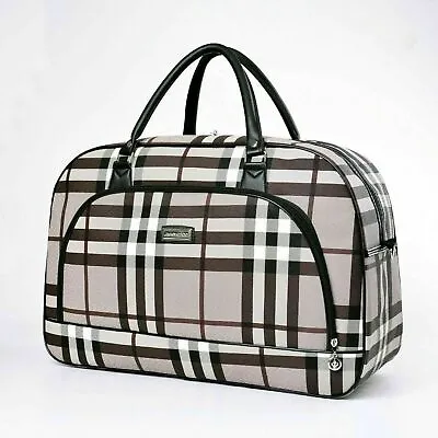 Lady Large Handbag Travel Zip Bag Overnight Weekend Women Holdall Hand Luggage • £10.99