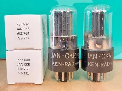 Pair Of Ken-Rad JAN CKR 6SN7GT VT-231 1944 Clear Glass Vacuum Tubes -15% Matched • $150