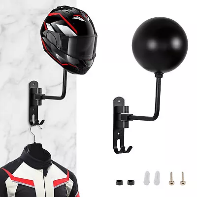 Motorcycle Helmet Holder Hook Jacket Bag Display Rack Wall Mount Hanger Assembly • $25.99